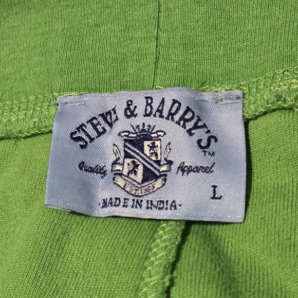 Steve & Barry's y2k terry cloth pants bright lime green size large - Picture 3 of 3